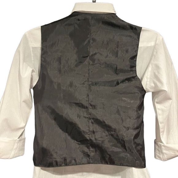 🧡 3 for $20 Black & Gray Reversible 4-Button Suit Dress Vest Boy’s Medium - Picture 4 of 4